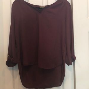 A size medium,sheer,purple,blouse